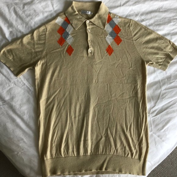 Cashmere Silk Cotton Men Polo Shirt - Picture 1 of 4